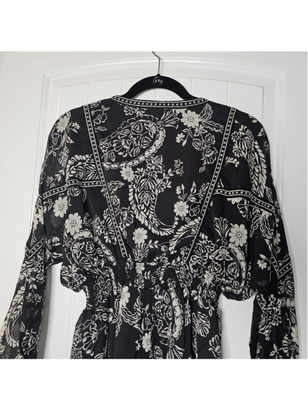 12th Tribe black, cream floral tunic short dress/long shirt - Picture 9 of 15